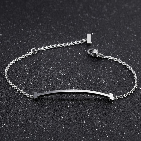 Bullion Gold Sleek Bar Bracelet White Gold