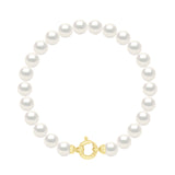 Bracelet Row of Real Cultured Freshwater Pearls Round 6-7 mm - Natural Pearl White - Longueur 42 cm