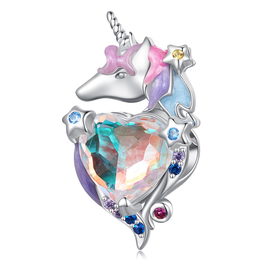 Solid 925 Signature Silver Mystic Majesty Unicorn Charm