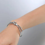 Bullion Gold Forever Knot White Gold Cuff Bangle