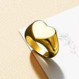 Bullion Gold Heart's Desire Signet Gold Layered Ring in 10mm