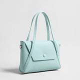 Pebbled Calfskin Geometric Mini Tote - Blue