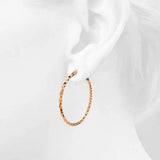 Bullion Gold Twisted Hoop Earrings 50mm