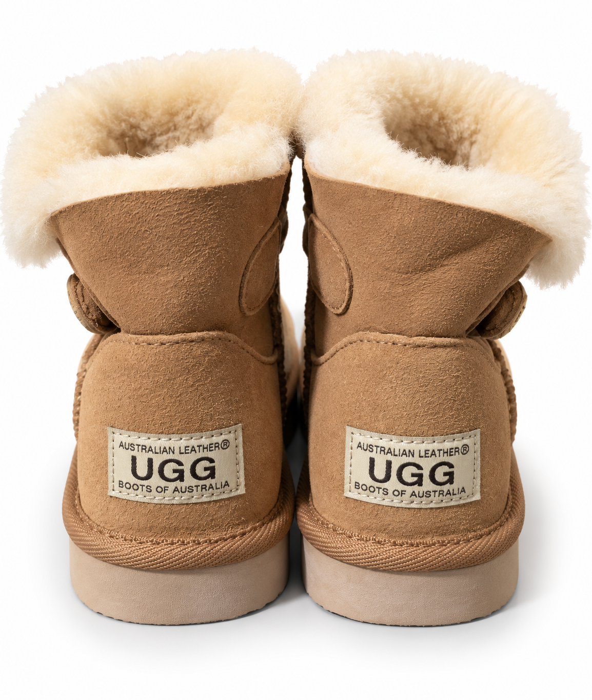 Australian Leather Ugg Classic Fur Collar Buckle - Chestnut - AU4