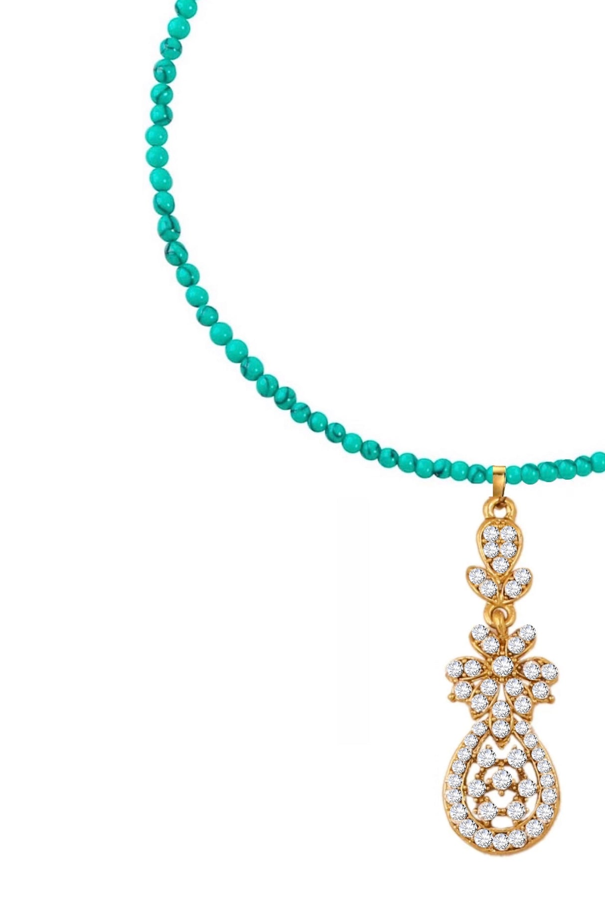 Liv Oliver 18K Gold Turquoise Statement Necklace