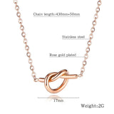 Bullion Gold Single Knotted Tie Promise Necklace in Rose Gold Layered Steel Jewellery