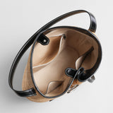 Belted Woven Straw Bucket Bag - Natural