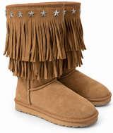 Australian Leather Ugg Classic Long Fringe Star - Chestnut - AU5