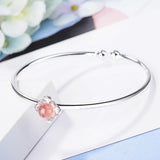 Amanda Flower Pink Strawberry Quartz Bangle