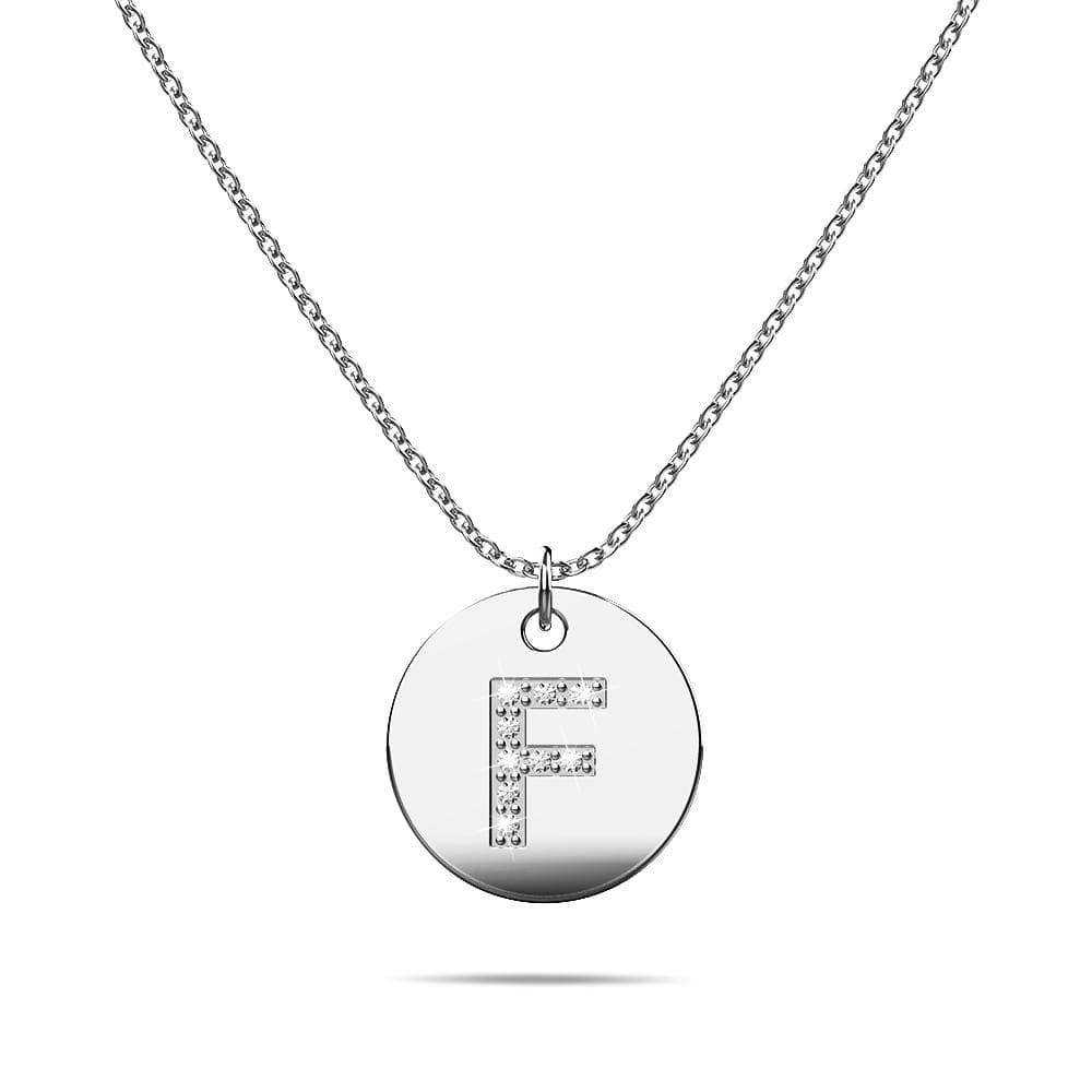 Bullion Gold Initials Fabulous Alphabet Letter Necklace White Gold Layered Steel Jewellery