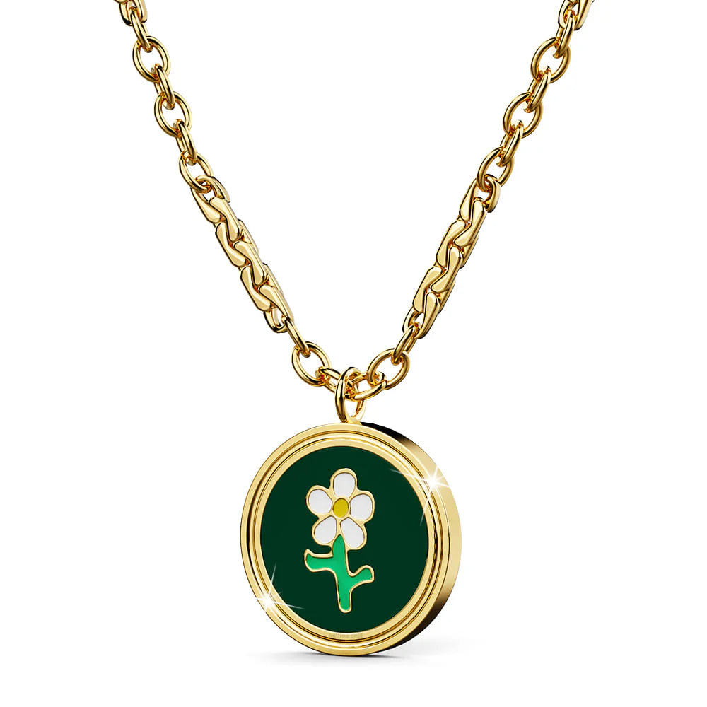 Bullion Gold Verdant Floral Necklace in Gold