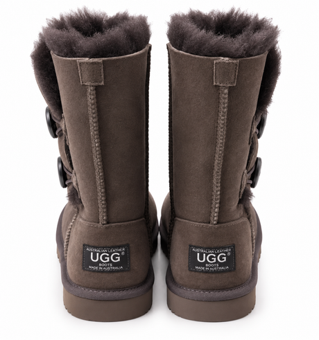 Australian Leather Ugg 2Button Classic Short - Chocolate - AU6