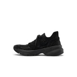 Rhinestone Mesh Knit Chunky Platform Sneakers - Black