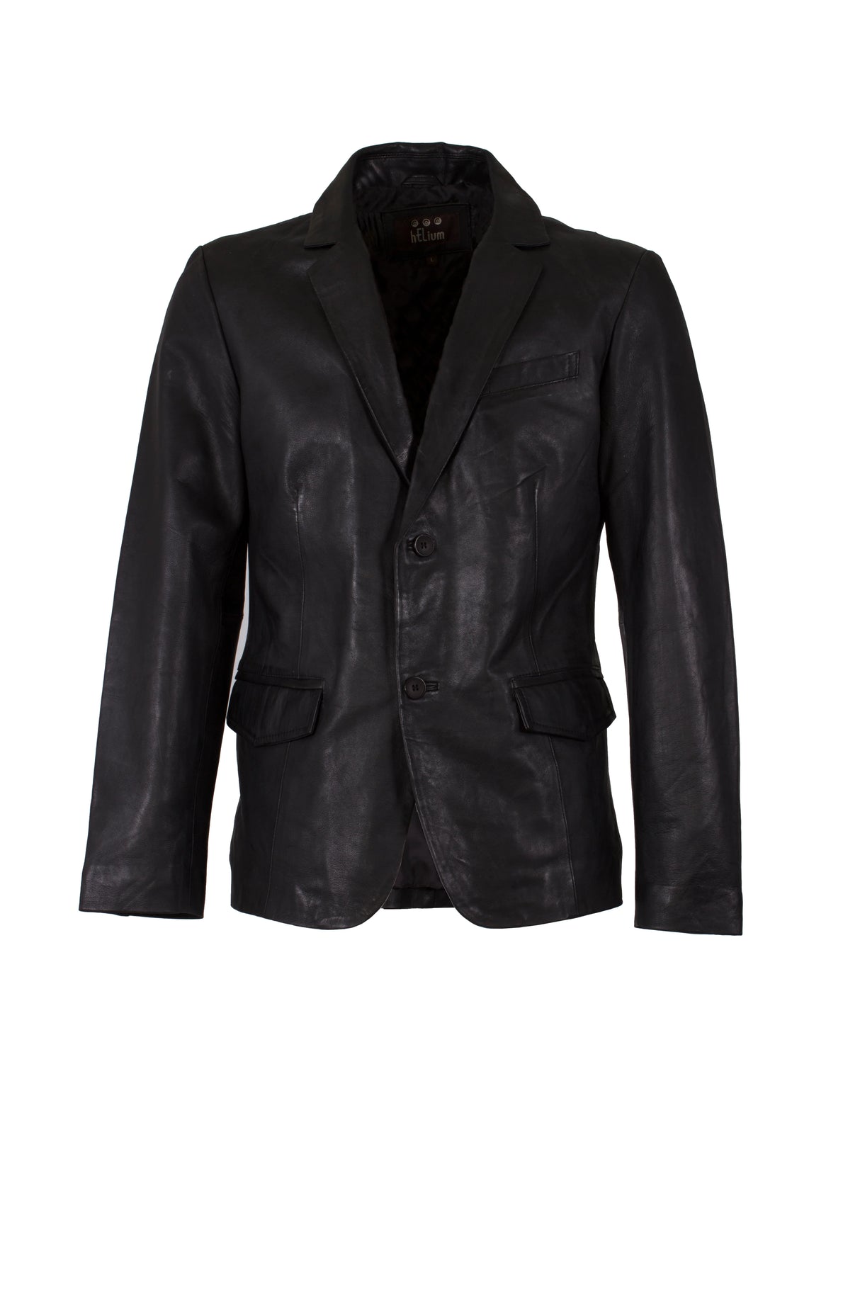 Mens Blazer Leather Jacket in Black