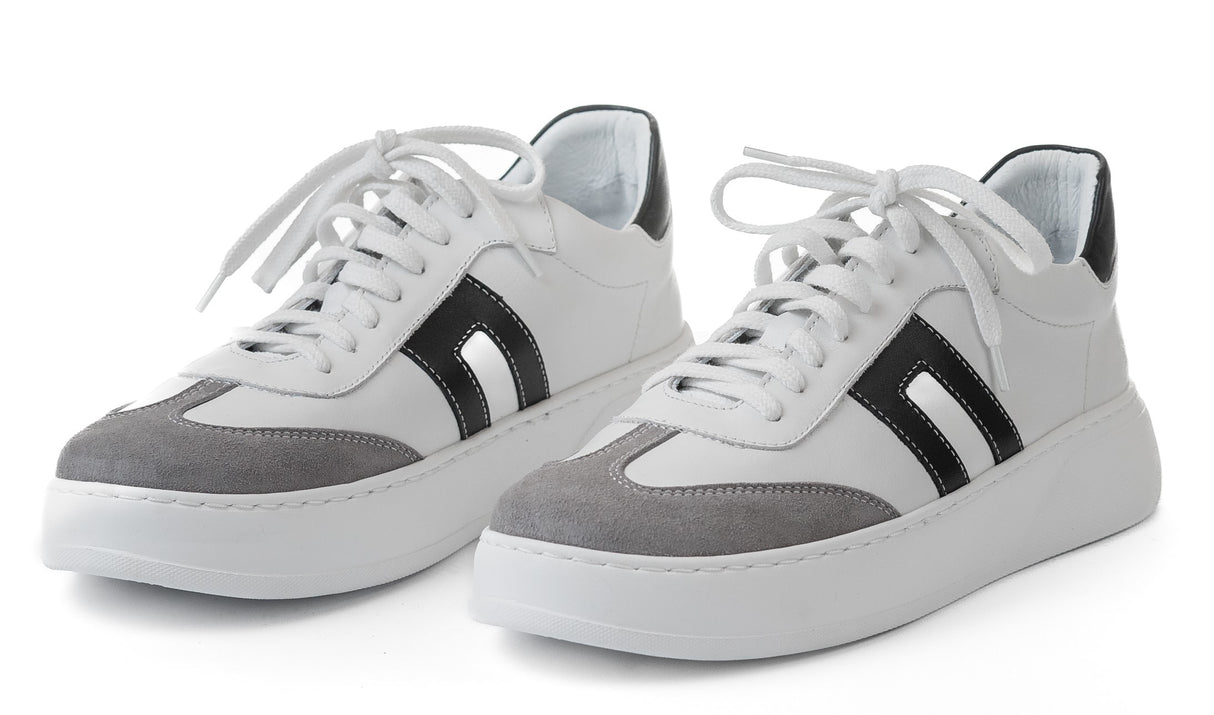 Bosccolo Womens Sneakers - White/Black/Grey