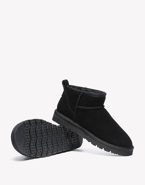 Julia Cow Suede Boots in Black