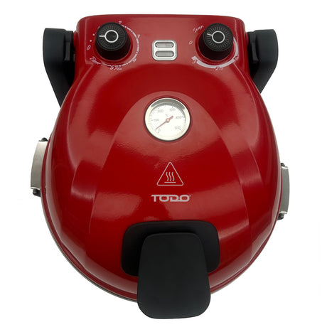 TODO 1400W Electric Pizza Maker Pizza Oven 30cm Ceramic Stone Plate 420A„ƒ Temperature - Red