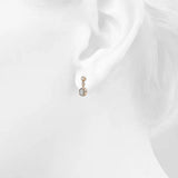 Krystal Couture Lavish Champagne Gold Modern Drop Earrings Embellished with SWAROVSKI Crystals