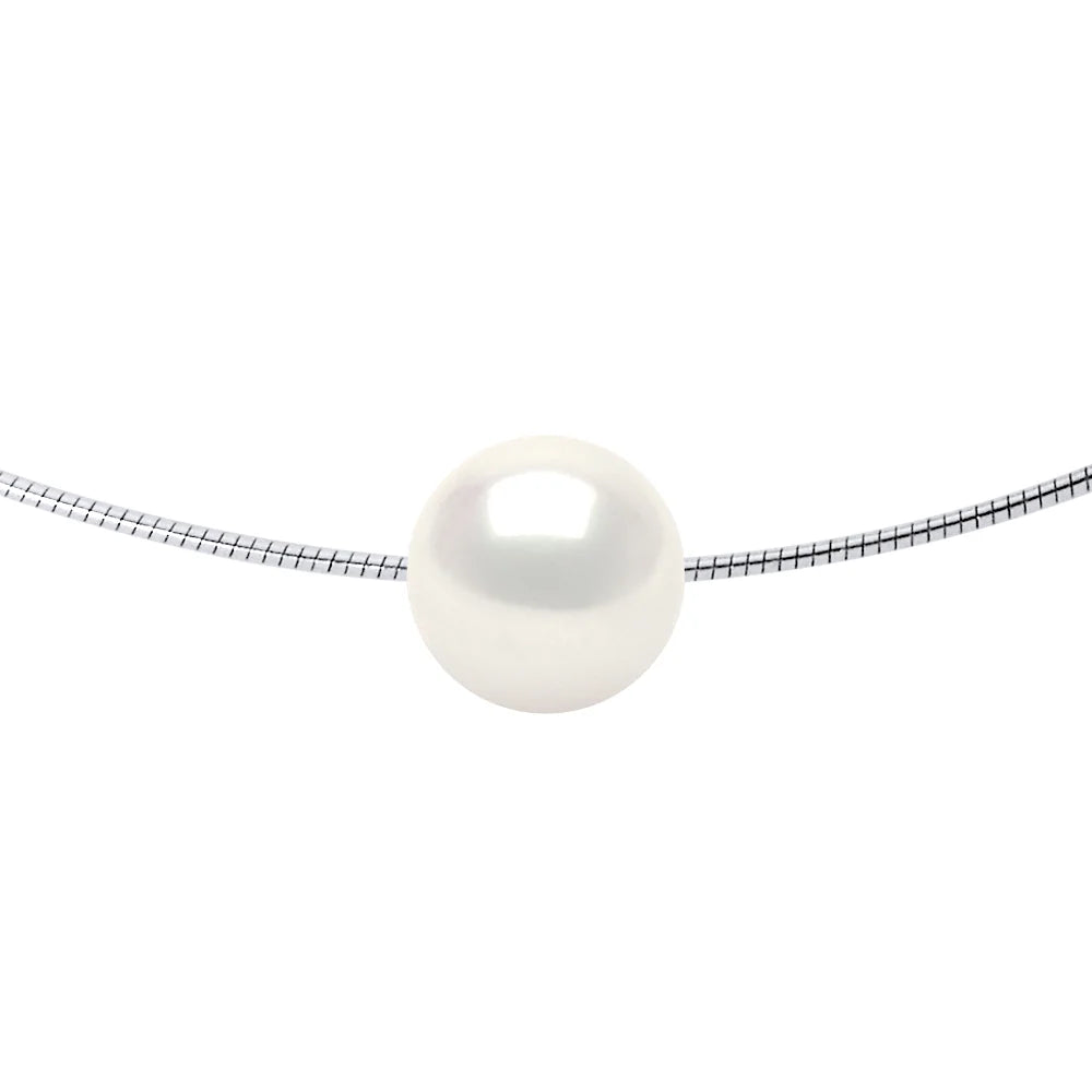 Necklace Freshwater Pearl White Sterling Silver 9-10mm