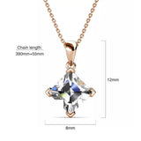 Krystal Couture Square-Cut Pendant Necklace Embellished with SWAROVSKI Crystals in Rose Gold