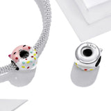 Solid 925 Sterling Silver Friendly Guinea Pig Cake Pandora Inspired Charm