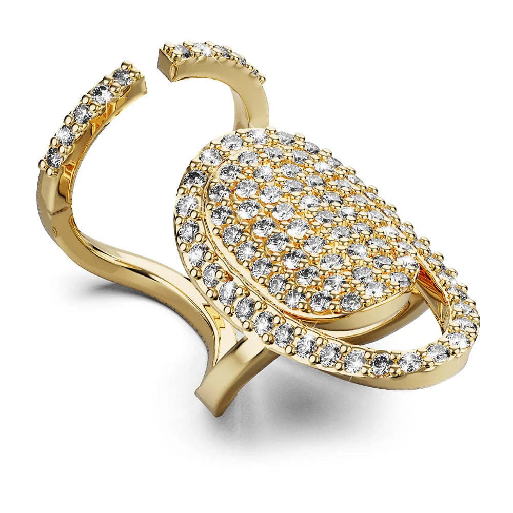 Adjustable Rebecca Crystal Generosity Gold Pinky Nail Ring