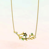 Krystal Couture Petalia Olive Green Necklace Featured SWAROVSKI Crystals in Gold