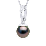 Beaded Pendant Openable White Gold and Real Cultured Tahiti Pearl Round 10-11 mm - Longueur 18 cm