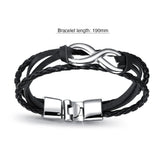 Obsession Women's Infinity Leather Wrap Bracelet Black