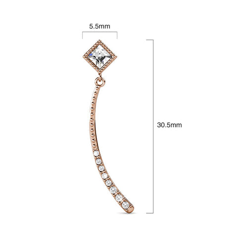 Krystal Couture Elegant Rose Gold Stud Earrings Embellished with SWAROVSKI Crystals
