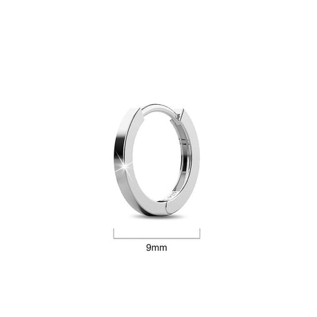 Solid 925 Sterling Silver Jerald Huggie Earrings in Silver
