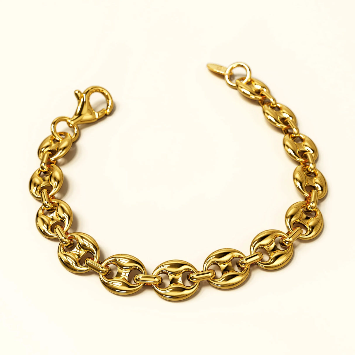 Bullion Gold Interlocking Anchor Link Bracelet in Gold - 11mm