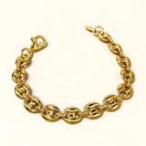 Bullion Gold Interlocking Anchor Link Bracelet in Gold - 11mm