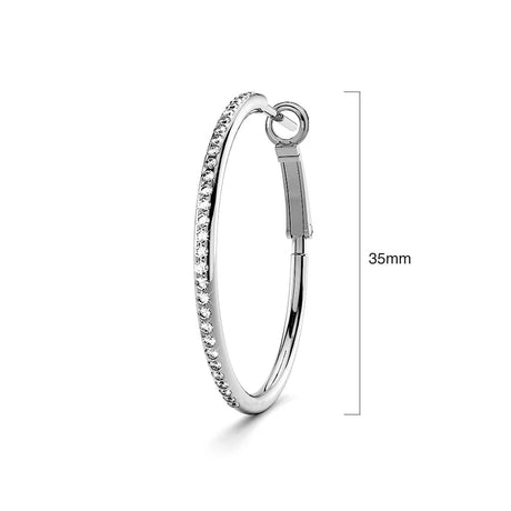 Krystal Couture Endless Hoop Earrings Embellished with SWAROVSKI Crystals in White Gold