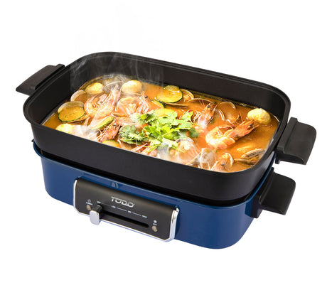 TODO 1400W 3-in-1 Electric Multifunction Cooking Pot BBQ Grill Pan Hot Pot
