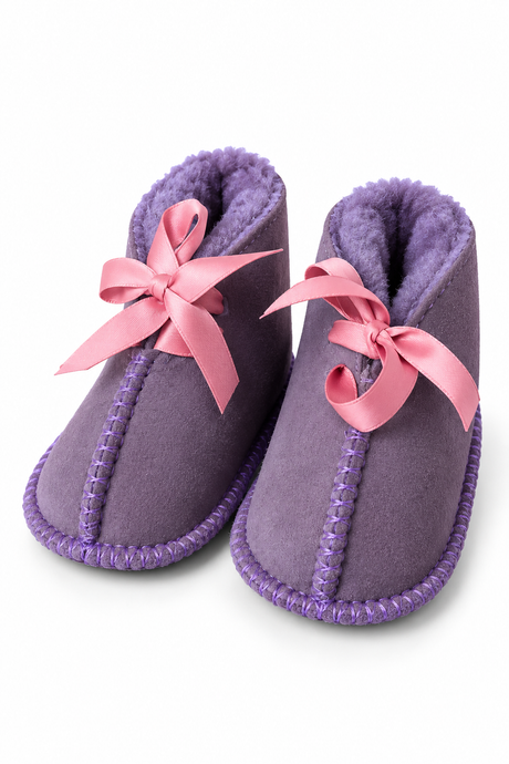 Australian Leather Ugg Infant Ribbon - Lilac Dark Pink - Medium