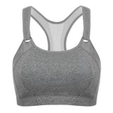 High Impact Mesh Insert Wireless Running Bra  - Grey