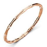 Bullion Gold Trunket Bamboo Design Stainless Steel Bangle in Rose Gold