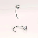 Solid 925 Sterling Silver Reverse Simulated Diamond Earrings