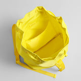 Nylon Drawstring Flap Backpack - Yellow