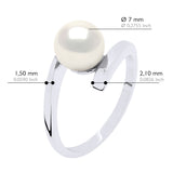Bangle Ring Real Cultured Freshwater Pearl Round 7-8 mm - Natural White - Longueur 42 cm