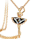 Krystal Couture Dancing Ballerina Long Necklace Embellished with SWAROVSKI Crystals