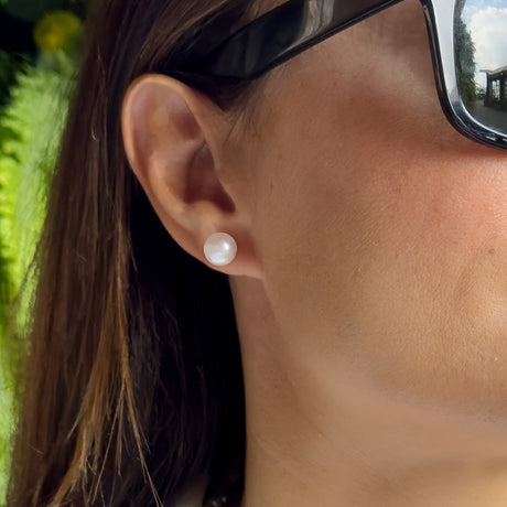 Earrings - Natural Pearl White - Longueur 42 cm