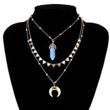 Multilayer 3 Piece Night Sky inspired Layering Gold Necklace