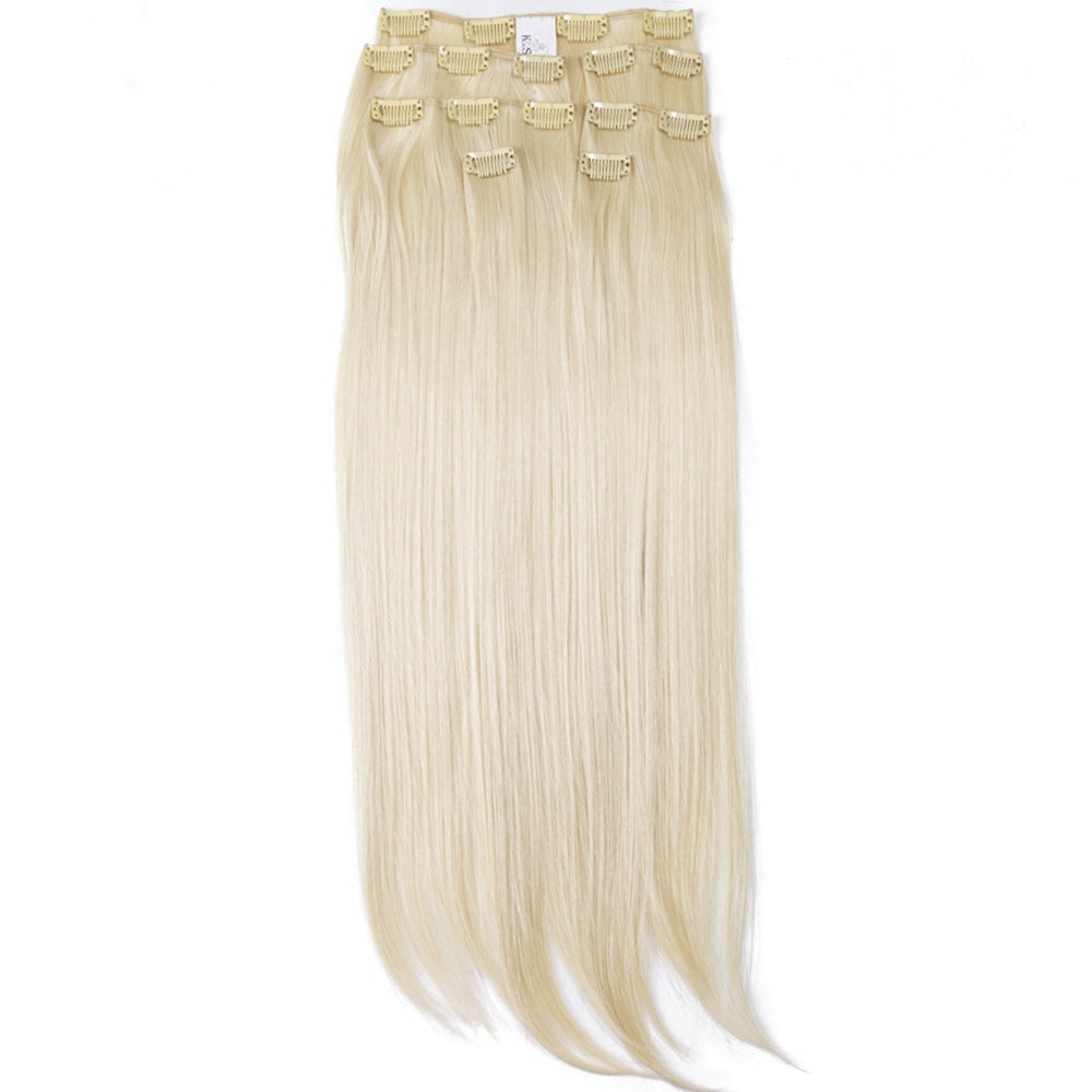 Thick Quality Light Blonde Synthetic Hair  7Piece 16Clips 22"  Straight