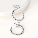 Solid 925 Sterling Silver Twisted C-Hoop Earrings