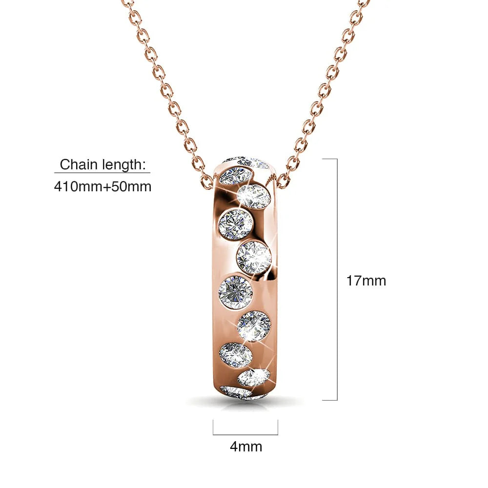 Krystal Couture Ecliptic Pendant Necklace in Rose Gold Adorned with SWAROVSKI Crystals