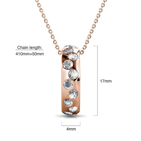 Krystal Couture Ecliptic Pendant Necklace in Rose Gold Adorned with SWAROVSKI Crystals