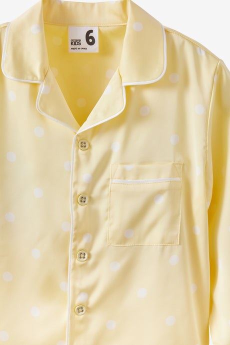 Cotton On Kids Lullaluxe Long Sleeve Pj Set - Baby Yellow/Aria Spot