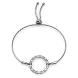 Krystal Couture White Gold Pave Set Circle Slider Bracelet Embellished with SWAROVSKI Crystals